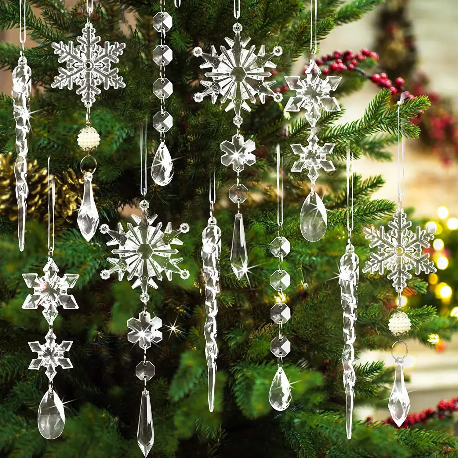 ❄️Crystal Christmas Snowflake Ornaments🎄（10 Pcs）
